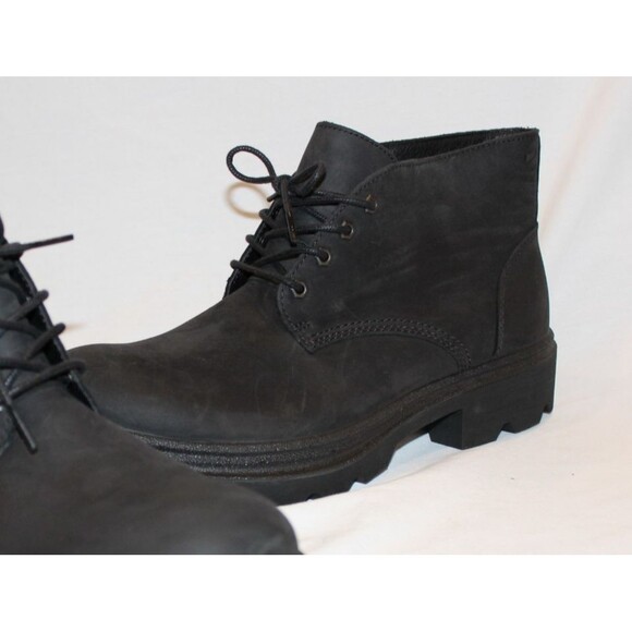 ECCO‎ MEN\'S GRAINER LACE UP LEATHER BOOTS BLACK NWOB EU 46 US 13 $225